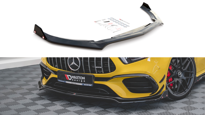 Maxton Design - FRONT SPLITTER V.3 + FLAPS MERCEDES AMG A 45 S AERO PACK W177