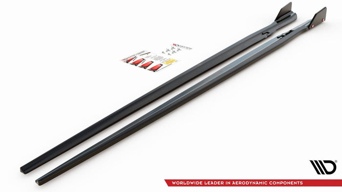 Maxton Design - SIDE SKIRTS DIFFUSERS V.1 + FLAPS BMW M8 GRAN COUPE F93 / 8 GRAN COUPE M-PACK G16