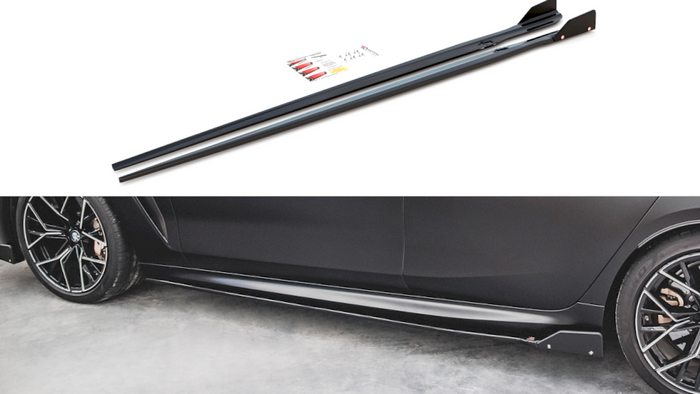 Maxton Design - SIDE SKIRTS DIFFUSERS V.1 + FLAPS BMW M8 GRAN COUPE F93 / 8 GRAN COUPE M-PACK G16
