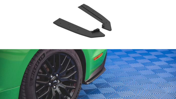 Maxton Design - STREET PRO DURABILITY REAR SIDE SPLITTERS STREET PRO V.1 FORD MUSTANG GT MK6 FACELIFT (2017-)
