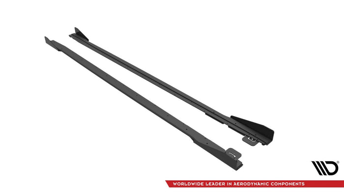Maxton Design - STREET PRO SIDE SKIRTS DIFFUSERS V.1 (+FLAPS) FORD MUSTANG GT MK6 FACELIFT (2017-)