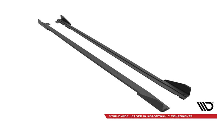 Maxton Design - STREET PRO SIDE SKIRTS DIFFUSERS V.1 (+FLAPS) FORD MUSTANG GT MK6 FACELIFT (2017-)