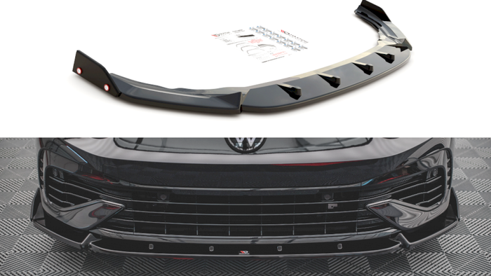 Maxton Design - FRONT SPLITTER V.2 + FLAPS VW GOLF R MK8