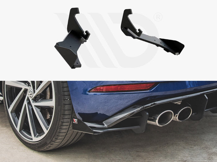 Maxton Design - STREET PRO REAR SIDE SPLITTERS + FLAPS VW GOLF 7 R FACELIFT (2017-2020)