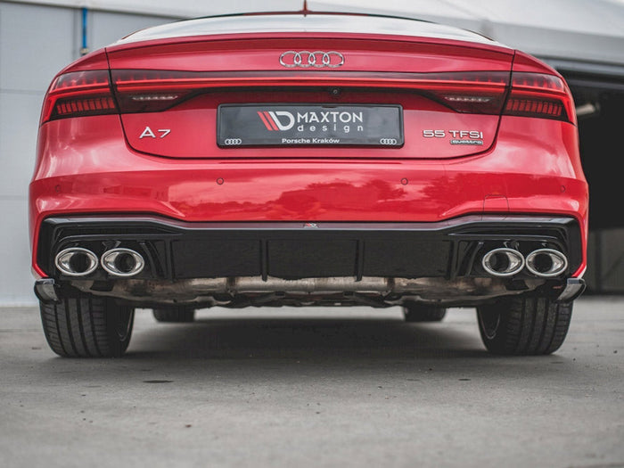 Maxton Design - REAR VALANCE + EXHAUST ENDS IMITATION AUDI A7 C8 S-LINE (2017-)