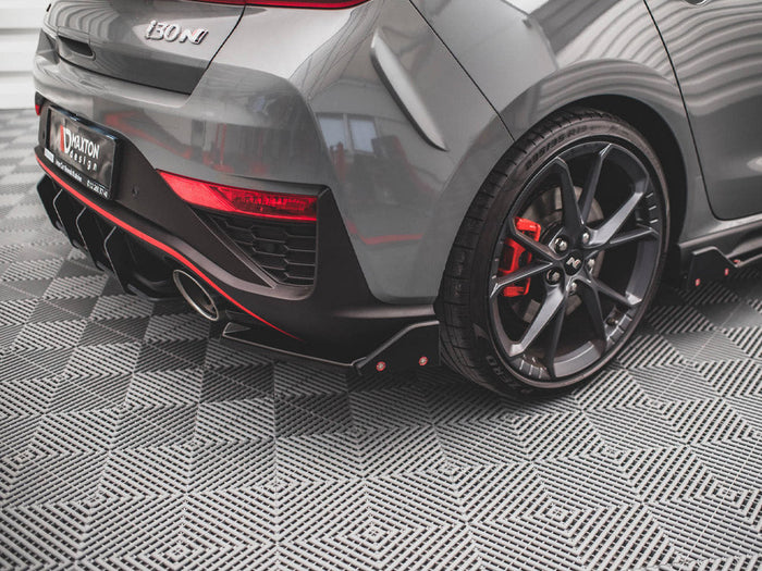 Maxton Design - REAR SIDE SPLITTERS V.1 + FLAPS HYUNDAI I30 N HATCHBACK MK3 FACELIFT
