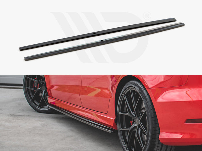 Maxton Design - SIDE SKIRTS DIFFUSERS V.1 AUDI S3 / A3 S-LINE 8V / 8V FL SEDAN (2013-2020)