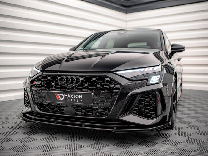 Maxton Design - STREET PRO FRONT SPLITTER V.1 (+FLAPS) AUDI RS3 SPORTBACK 8Y (2020-)