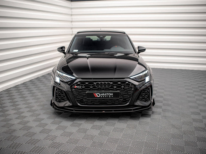 Maxton Design - STREET PRO FRONT SPLITTER V.1 (+FLAPS) AUDI RS3 SPORTBACK 8Y (2020-)