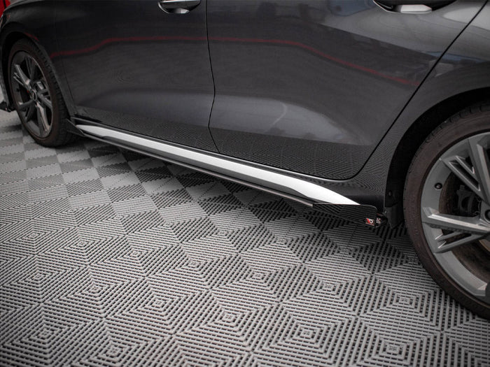 Maxton Design - Street PRO Side Skirts Diffusers + Flaps Audi S3 / A3 S-Line 8Y