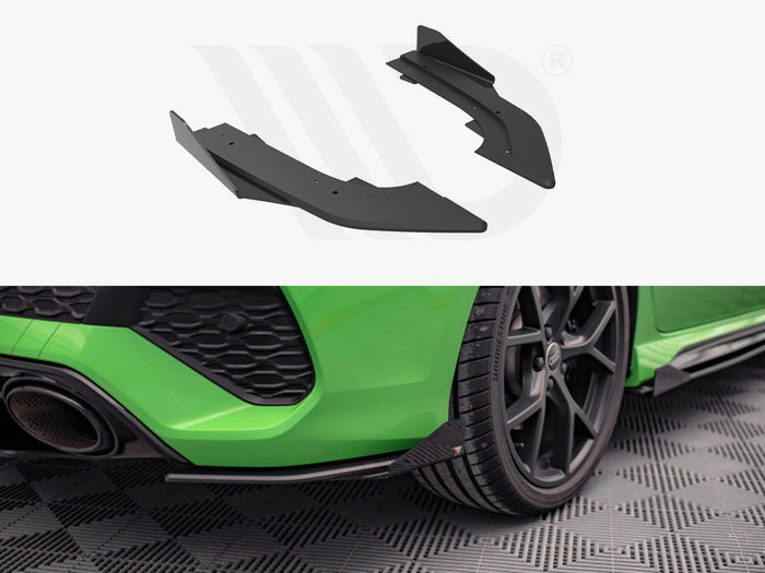 Maxton Design - STREET PRO REAR SIDE SPLITTERS (+FLAPS) AUDI RS3 SEDAN 8Y (2020-)