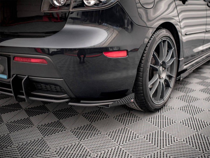 Maxton Design - STREET PRO REAR SIDE SPLITTERS (+FLAPS) MAZDA 3 MPS MK1 (2006-2008)
