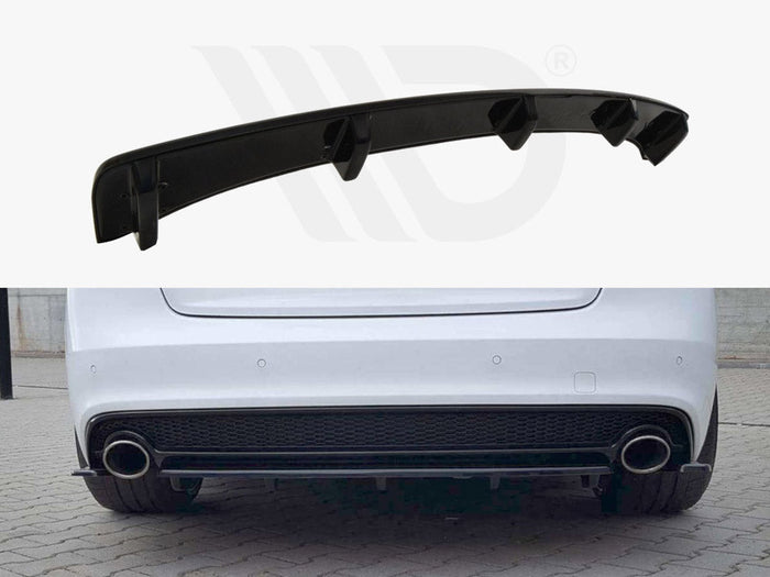 Maxton Design - Central Rear Splitter (Vertical Bars) Audi A5 S-line 8T FL Coupe / Sportback (2011-2016)