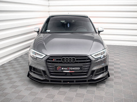 Maxton Design - STREET PRO FRONT SPLITTER V.1 (+FLAPS) AUDI S3 SPORTBACK 8V FACELIFT