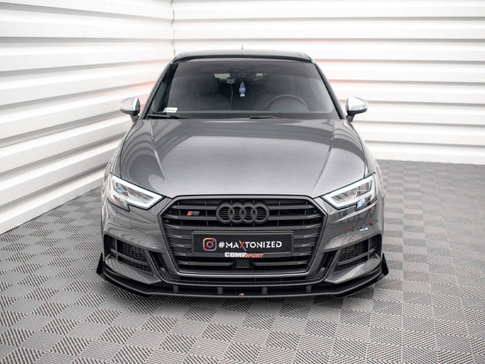 Maxton Design - STREET PRO FRONT SPLITTER V.1 (+FLAPS) AUDI S3 SPORTBACK 8V FACELIFT