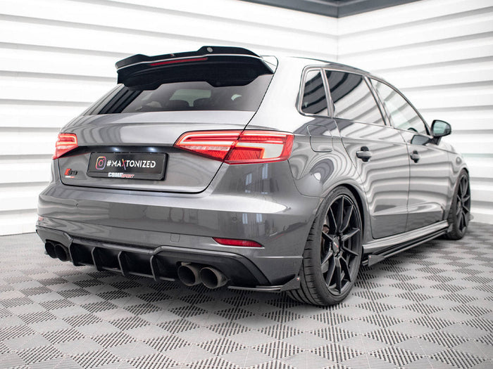 Maxton Design - STREET PRO REAR SIDE SPLITTERS (+FLAPS) AUDI S3 SPORTBACK 8V FACELIFT