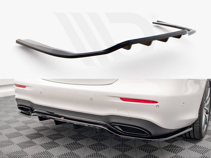 Maxton Design - Central Rear Splitter (Vertical Bars) Mercedes E AMG-Line Sedan W213 Facelift
