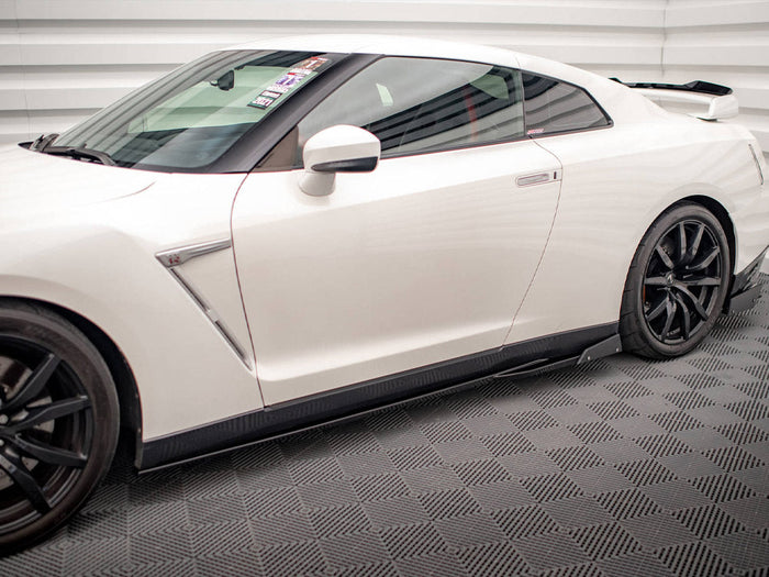 Maxton Design - SIDE SKIRTS DIFFUSERS + FLAPS NISSAN GTR R35 1ST FACELIFT