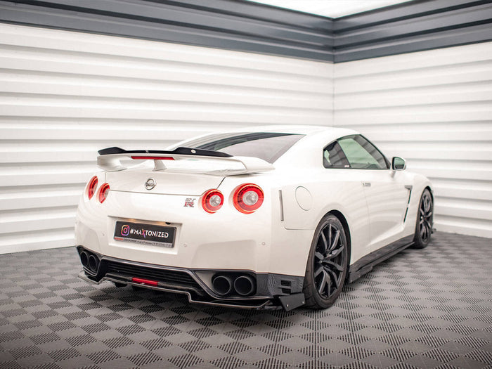 Maxton Design - CENTRAL REAR SPLITTER + FLAPS NISSAN GTR R35 1ST FACELIFT