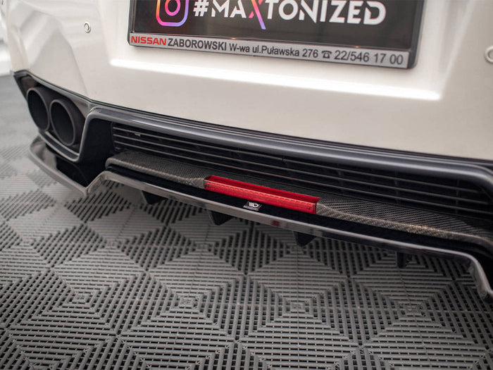 Maxton Design - CENTRAL REAR SPLITTER + FLAPS NISSAN GTR R35 1ST FACELIFT