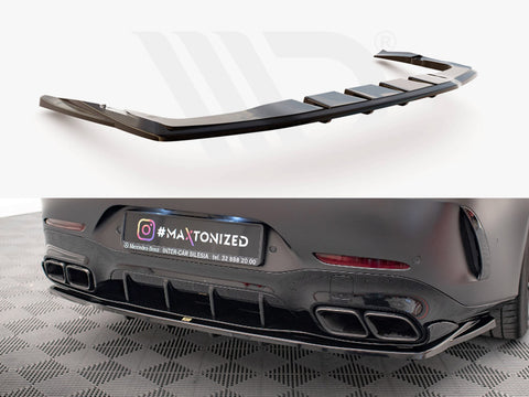 Mercedes AMG GT 63S 4-door Coupe Aero Rear Splitter (Vertical Bars) - Maxton Design