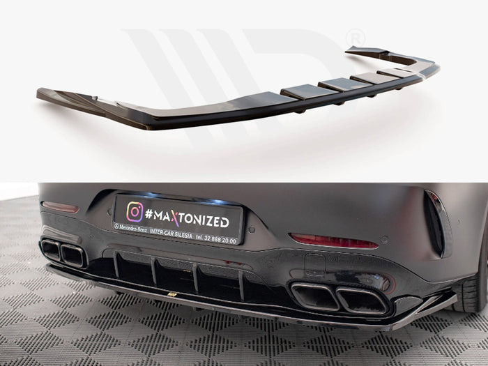 Mercedes AMG GT 63S 4-door Coupe Aero Rear Splitter (Vertical Bars) - Maxton Design