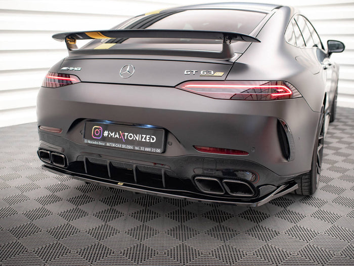 Mercedes AMG GT 63S 4-door Coupe Aero Rear Splitter (Vertical Bars) - Maxton Design