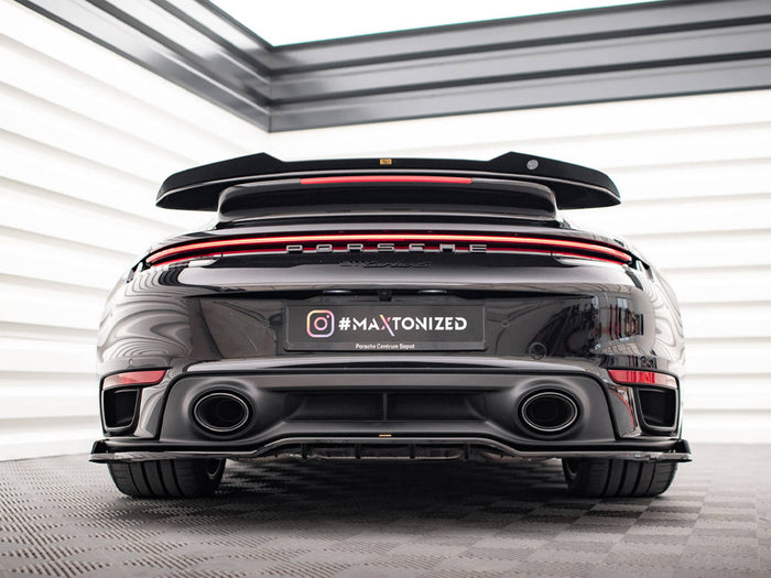 Porsche 911 Turbo S 992 Rear Splitter (Vertical Bars) - Maxton Design
