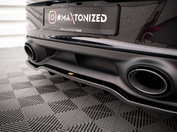Porsche 911 Turbo S 992 Rear Splitter (Vertical Bars) - Maxton Design