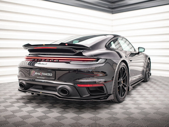 Porsche 911 Turbo S 992 Rear Splitter (Vertical Bars) - Maxton Design