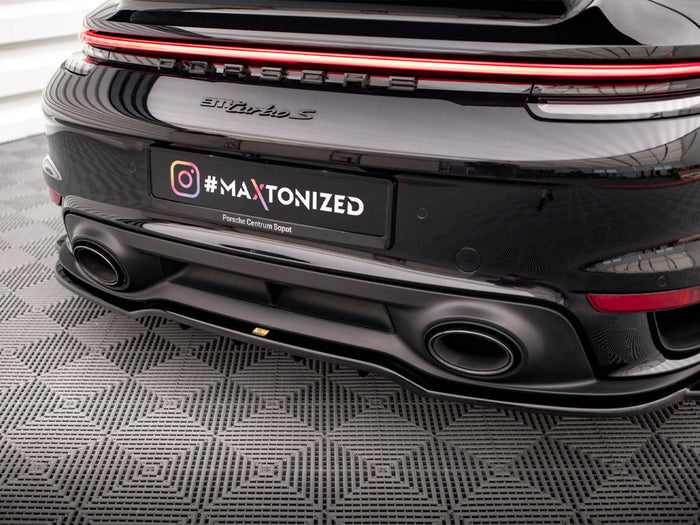 Porsche 911 Turbo S 992 Rear Splitter (Vertical Bars) - Maxton Design
