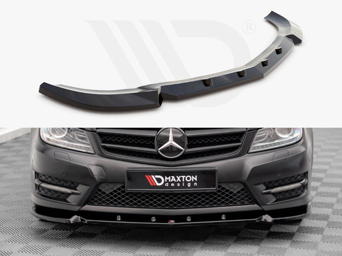 Front Splitter V.1 Mercedes-Benz C Coupe / Sedan / Estate AMG-Line C204 / W204 Facelift / S204 Facelift - Maxton Design