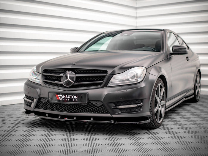 Front Splitter V.1 Mercedes-Benz C Coupe / Sedan / Estate AMG-Line C204 / W204 Facelift / S204 Facelift - Maxton Design