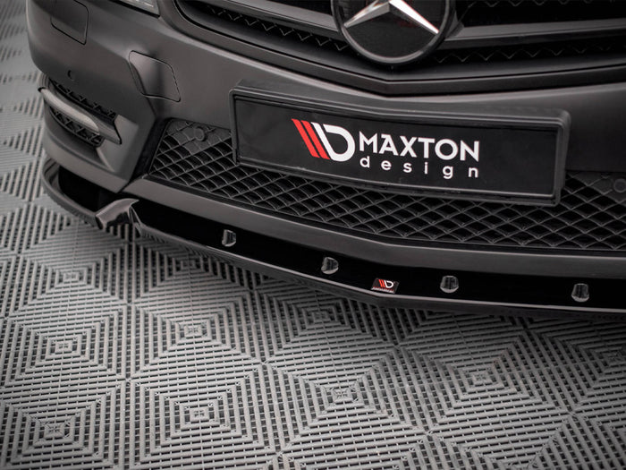 Front Splitter V.1 Mercedes-Benz C Coupe / Sedan / Estate AMG-Line C204 / W204 Facelift / S204 Facelift - Maxton Design