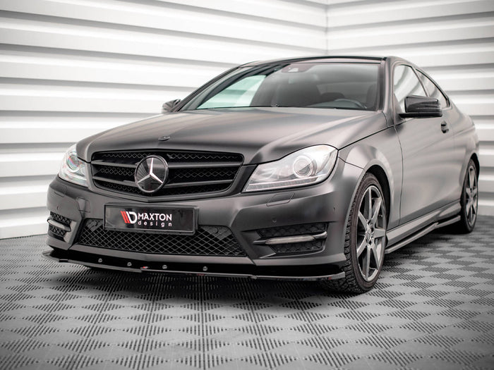 Front Splitter V.2 Mercedes-Benz C Coupe / Sedan / Estate AMG-Line C204 / W204 Facelift / S204 Facelift - Maxton Design