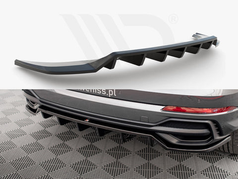 Audi Q3 S-Line F3 Central Rear Splitter (Vertical Bars) - Maxton Design