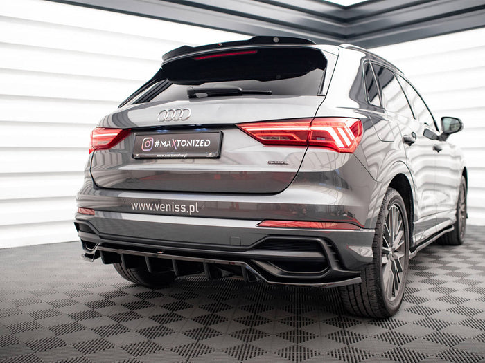Audi Q3 S-Line F3 Central Rear Splitter (Vertical Bars) - Maxton Design