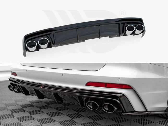 Maxton Design - REAR VALANCE + EXHAUST ENDS IMITATION AUDI S6 / A6 S-LINE C8