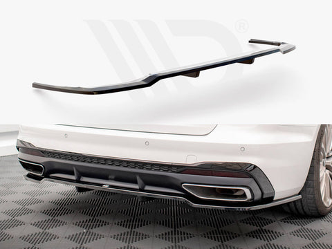 Audi A4 S-Line B9 Facelift Central Rear Splitter (Vertical Bars) - Maxton Design
