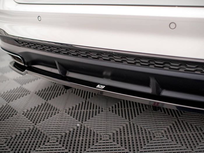 Audi A4 S-Line B9 Facelift Central Rear Splitter (Vertical Bars) - Maxton Design