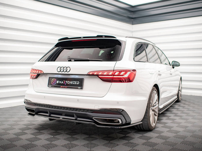 Audi A4 S-Line B9 Facelift Central Rear Splitter (Vertical Bars) - Maxton Design