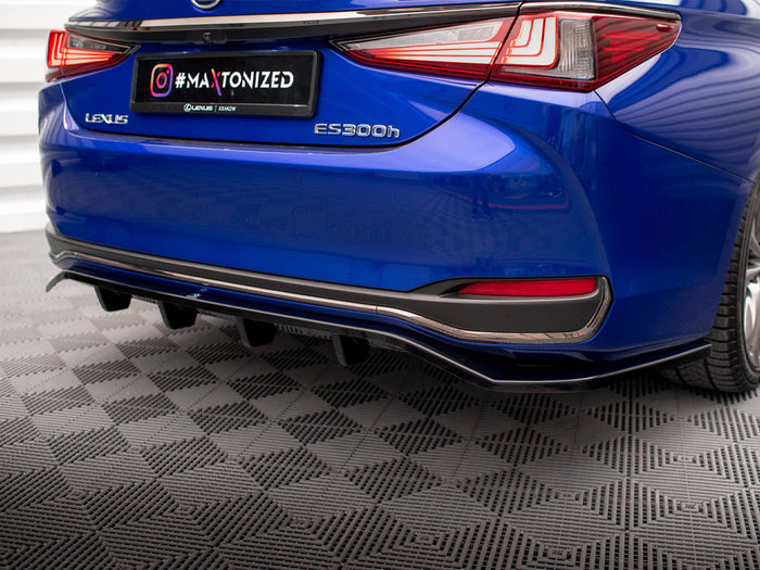Lexus ES F Sport Mk7 Central Rear Splitter (Vertical Bars) - Maxton Design