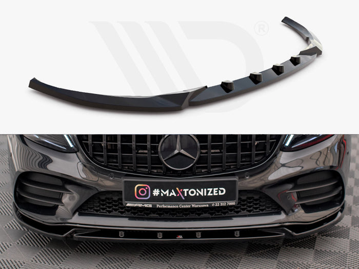 Front Splitter V.2 Mercedes-Benz C AMG Line Sedan / Coupe / Estate W205 / C205 / S205 Facelift - Maxton Design