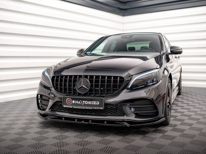 Front Splitter V.2 Mercedes-Benz C AMG Line Sedan / Coupe / Estate W205 / C205 / S205 Facelift - Maxton Design