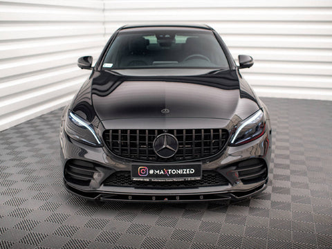 Maxton Design - FRONT SPLITTER V.2 MERCEDES C AMG LINE / C43 AMG SEDAN / COUPE W205 / C205 FACELIFT