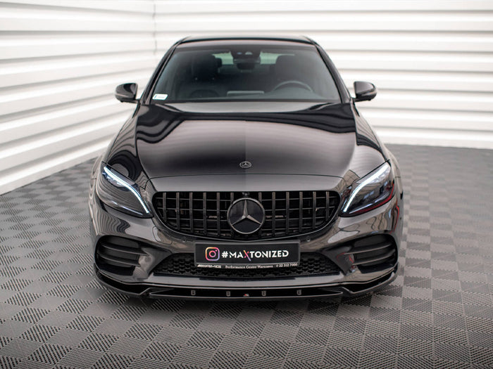 Front Splitter V.2 Mercedes-Benz C AMG Line Sedan / Coupe / Estate W205 / C205 / S205 Facelift - Maxton Design