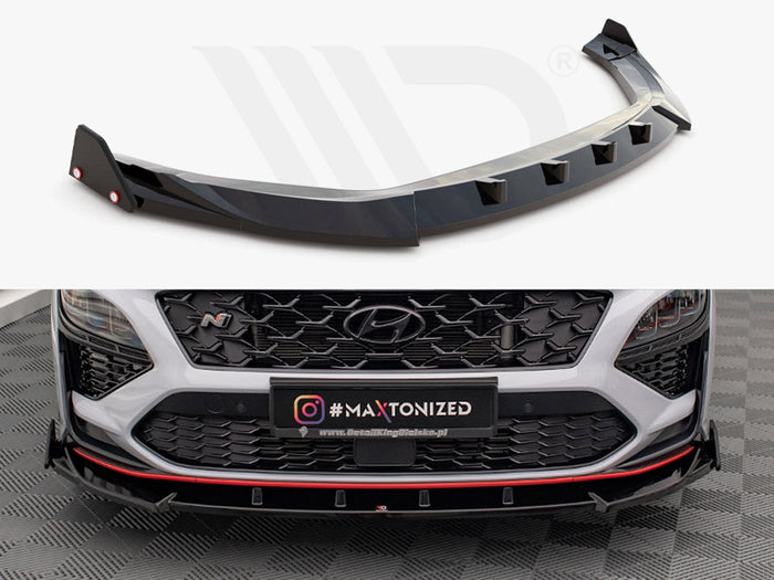 Maxton Design - FRONT SPLITTER V.2 + FLAPS HYUNDAI KONA N MK1