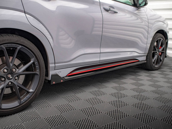 Maxton Design - SIDE SKIRTS DIFFUSERS V.1 + FLAPS HYUNDAI KONA N MK1