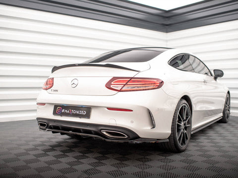 Maxton Design - SPOILER EXTENSION CAP MERCEDES C-CLASS W205 COUPE AMG-LINE (2015-2018)