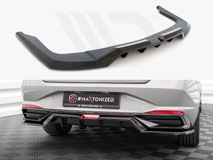 Hyundai Elantra Mk7 Central Rear Splitter (Vertical Bars) - Maxton Design